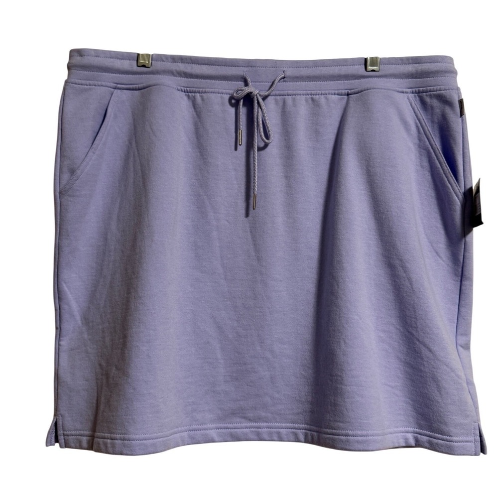 Eddie Bauer Camp Fleece Skirt XL Periwinkle Purple Drawstring‎ Pockets NEW